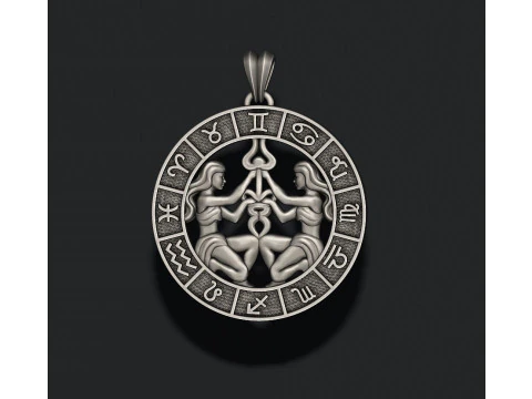 Zodiac Gemini The Twins pingente lite modelo de impress&atilde;o 3D Modelo de Impressão 3D
