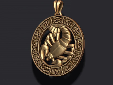Zodiac cancer The Crab lite pendant 3D print model 3Dプリントモデル