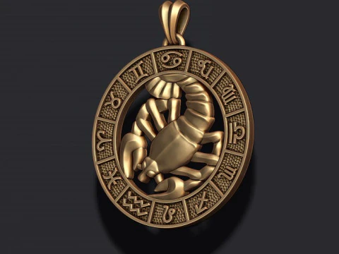 Zodiac cancer The Crab lite pendant 3D print model 3D Print Model