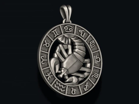 Zodiac cancer The Crab lite pendant 3D print model 3D Print Model