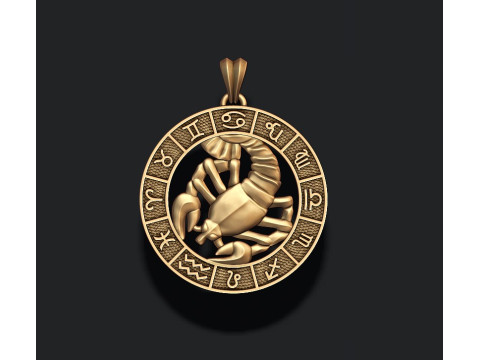 Zodiac cancer The Crab lite pendant 3D print model 3Dプリントモデル