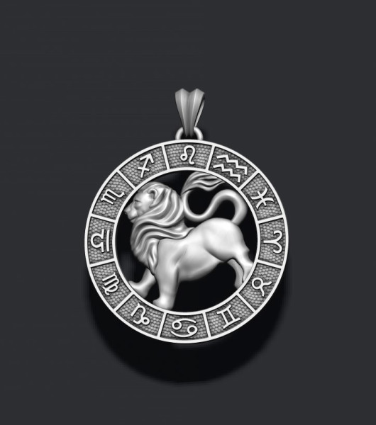Zodiac Leo Lion lite pendant 3D print model 3D प्रिंट मॉडल .c4d .max .obj .3ds .fbx .stl .blend