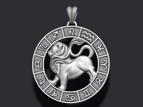 Zodiac Leo Lion lite pendant 3D print model 3Dプリントモデル