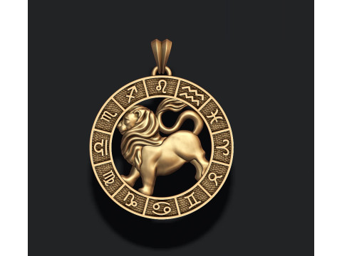 Zodiac Leo Lion lite pendant 3D print model 3D प्रिंट मॉडल