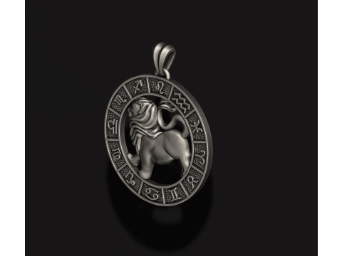 Zodiac Leo Lion lite pendant 3D print model 3D प्रिंट मॉडल