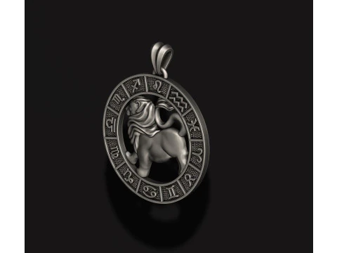Zodiac Leo Lion lite pendant 3D print model 3D Print Model