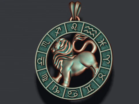 Zodiac Leo Lion lite pendant 3D print model 3D Print Model