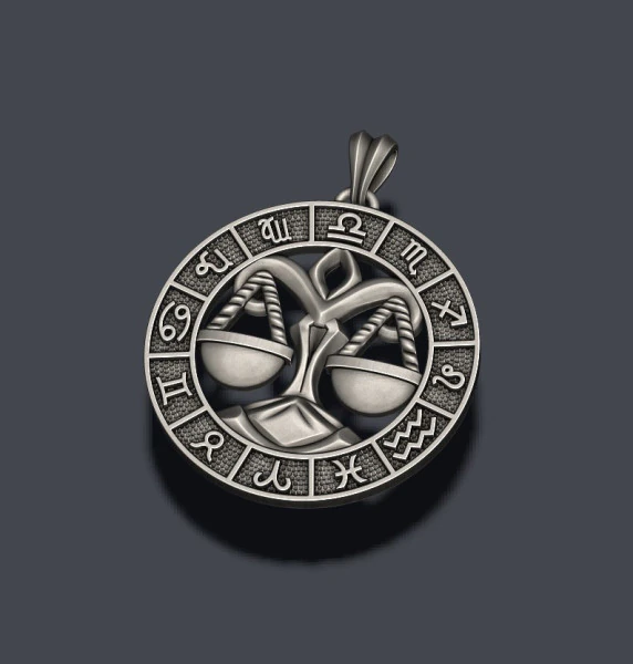 Zodiac Libra The Scales lite pendant 3D print model 3D Print Model .c4d .max .obj .3ds .fbx .stl .blend 