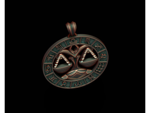 Zodiac Libra The Scales lite pendant 3D print model 3D Принт Модель
