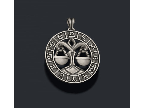 Zodiac Libra The Scales lite pendant 3D print model 3D Принт Модель