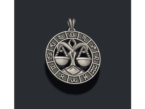 Zodiac Libra The Scales lite pendant 3D print model 3D Print Model