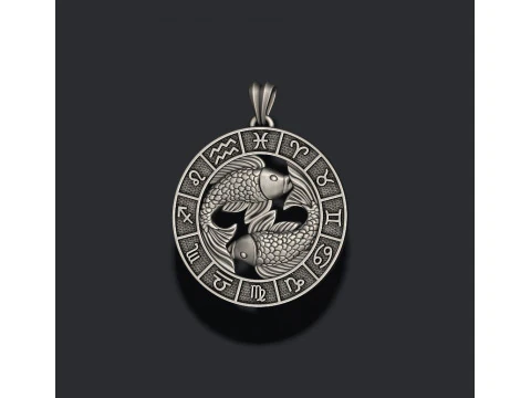 Zodiac pisces fish lite pendant 3D print model 3D Print Model