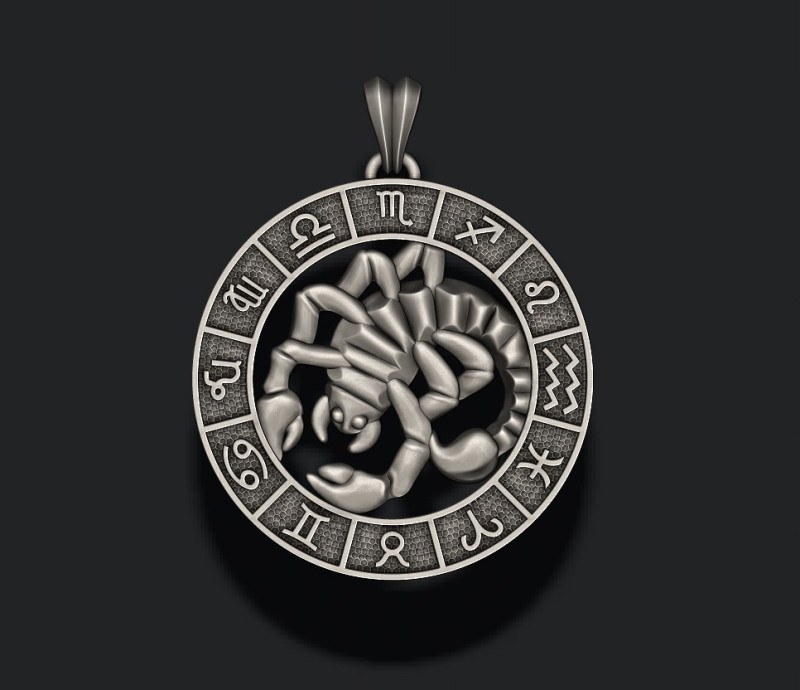 Zodiac Scorpion lite pendant 3D print model Modèles 3D en vedette .c4d .max .obj .3ds .fbx .stl .blend
