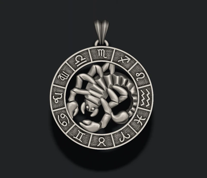 Zodiac Scorpion lite pendant 3D print model 3D Print Model .c4d .max .obj .3ds .fbx .stl .blend 