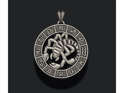 Zodiac Scorpion lite pendant 3D print model Modelo de impresión 3D