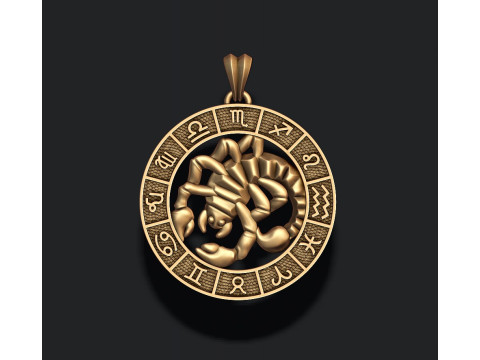 Zodiac Scorpion lite pendant 3D print model Modèles 3D en vedette