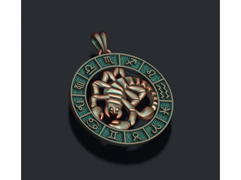 Zodiac Scorpion lite pendant 3D print model 3D Print Model