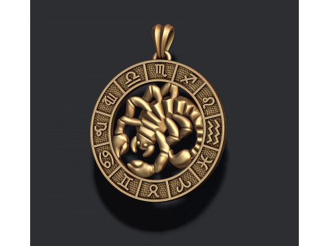 Zodiac Scorpion lite pendant 3D print model Modèles 3D en vedette