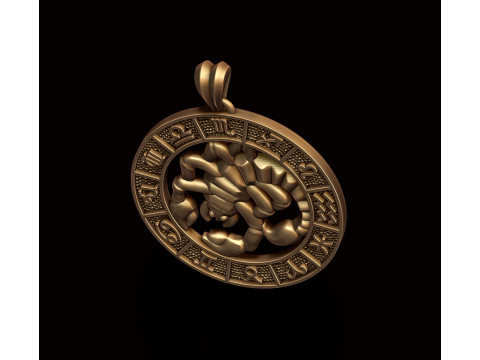 Zodiac Scorpion lite pendant 3D print model Modèles 3D en vedette