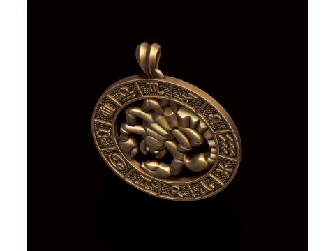 Zodiac Scorpion lite pendant 3D print model 3D Print Model