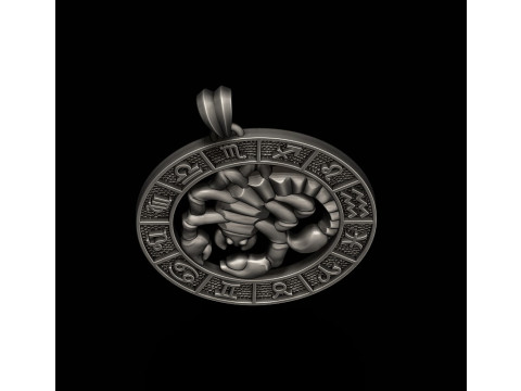 Zodiac Scorpion lite pendant 3D print model Modèles 3D en vedette