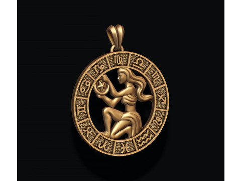 Zodiac Virgo lite pendant 3D print model 3D 打印模型