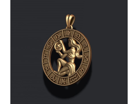 Zodiac Virgo lite pendant 3D print model 3D 打印模型