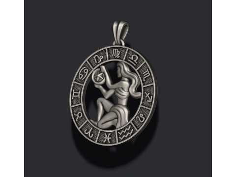 Zodiac Virgo lite pendant 3D print model 3D 打印模型