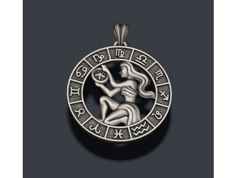 Zodiac Virgo lite pendant 3D print model 3D 打印模型