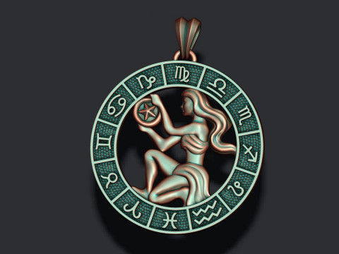 Zodiac Virgo lite pendant 3D print model 3D 打印模型