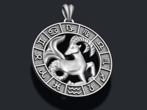 Zodiac Capricorn lite pendant 3D print model 3D Print Model