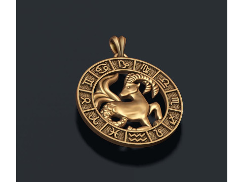 Zodiac Capricorn lite pendant 3D print model Modelo de Impressão 3D
