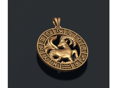 Pingente Zodiac Capricorn Lite modelo de impress&atilde;o 3D Modelo de Impressão 3D