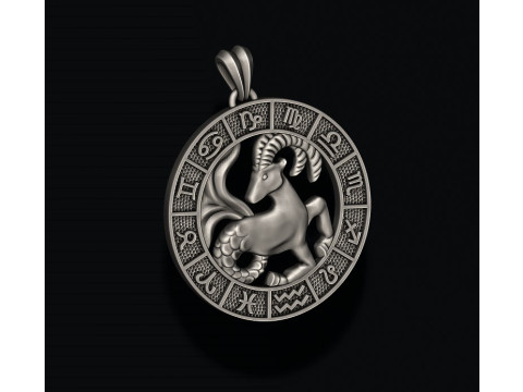 Zodiac Capricorn lite pendant 3D print model Modelo de Impressão 3D