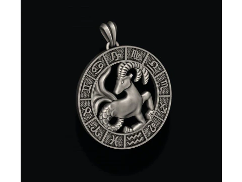 Pingente Zodiac Capricorn Lite modelo de impress&atilde;o 3D Modelo de Impressão 3D