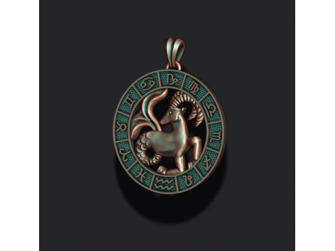 Zodiac Capricorn lite pendant 3D print model Modelo de Impressão 3D