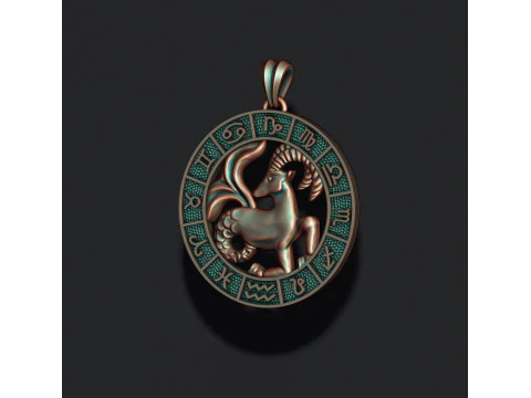 Pingente Zodiac Capricorn Lite modelo de impress&atilde;o 3D Modelo de Impressão 3D