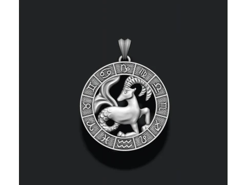 Pingente Zodiac Capricorn Lite modelo de impress&atilde;o 3D Modelo de Impressão 3D