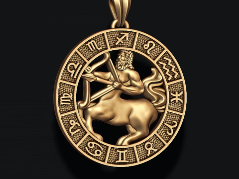 Zodiac Sagittarius lite pendant 3D print model 3D 打印模型