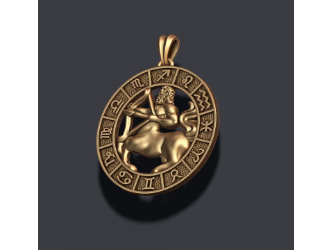 Zodiac Sagittarius lite pendant 3D print model 3D 打印模型