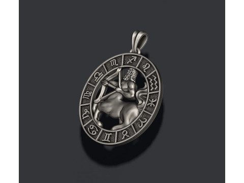 Zodiac Sagittarius lite pendant 3D print model 3D 打印模型