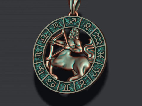 Zodiac Sagittarius lite pendant 3D print model 3D 打印模型