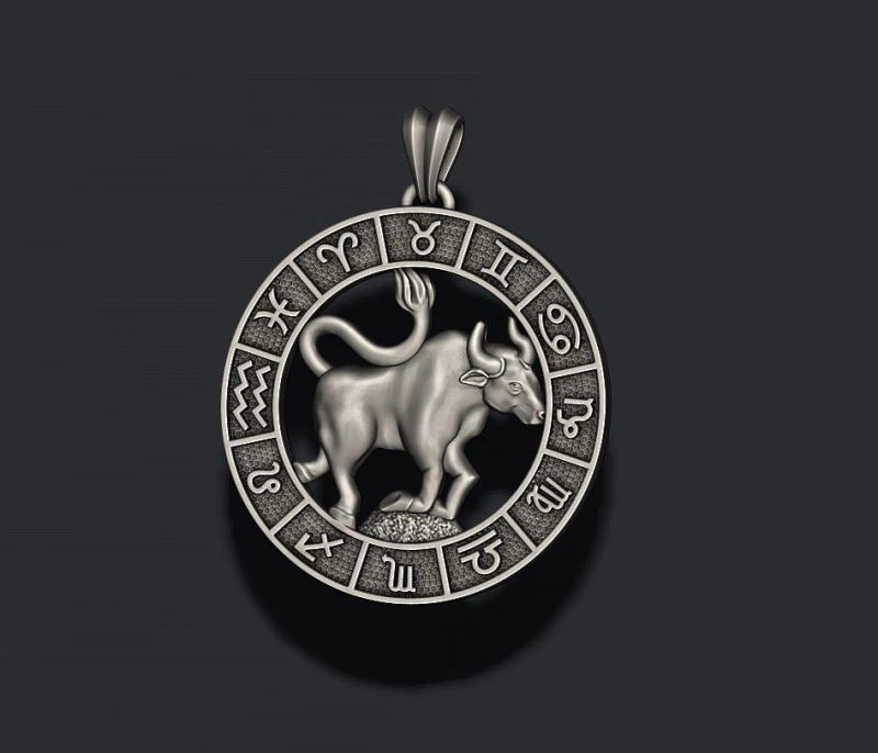 Zodiac Taurus Bull lite pendant 3D print model 3D Print Model .c4d .max .obj .3ds .fbx .stl .blend 