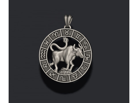 Zodiac Taurus Bull lite pendant 3D print model Model do druku 3D