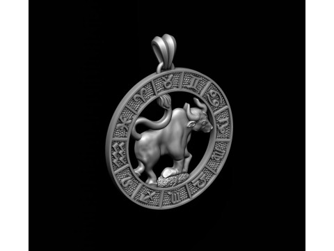 Zodiac Taurus Bull lite pendant 3D print model 3D Print Model