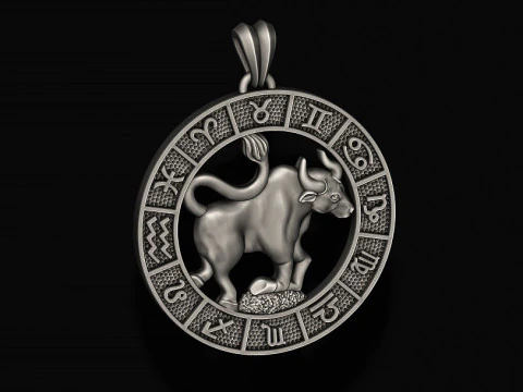 Zodiac Taurus Bull lite pendant 3D print model 3D Print Model