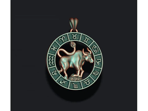 Zodiac Taurus Bull lite pendant 3D print model 3D Print Model