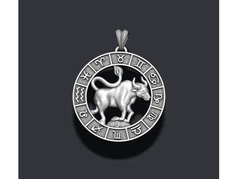 Zodiac Taurus Bull lite pendant 3D print model 3D Print Model