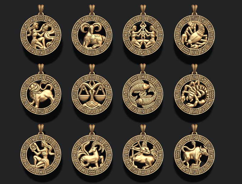Jewellery horoscope signes lite pack 3D print model 3D Print Model .c4d .max .obj .3ds .fbx .stl .blend 