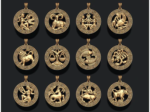 Hor&oacute;scopo de joias assina modelo lite pack modelo de impress&atilde;o 3D Modelo de Impressão 3D